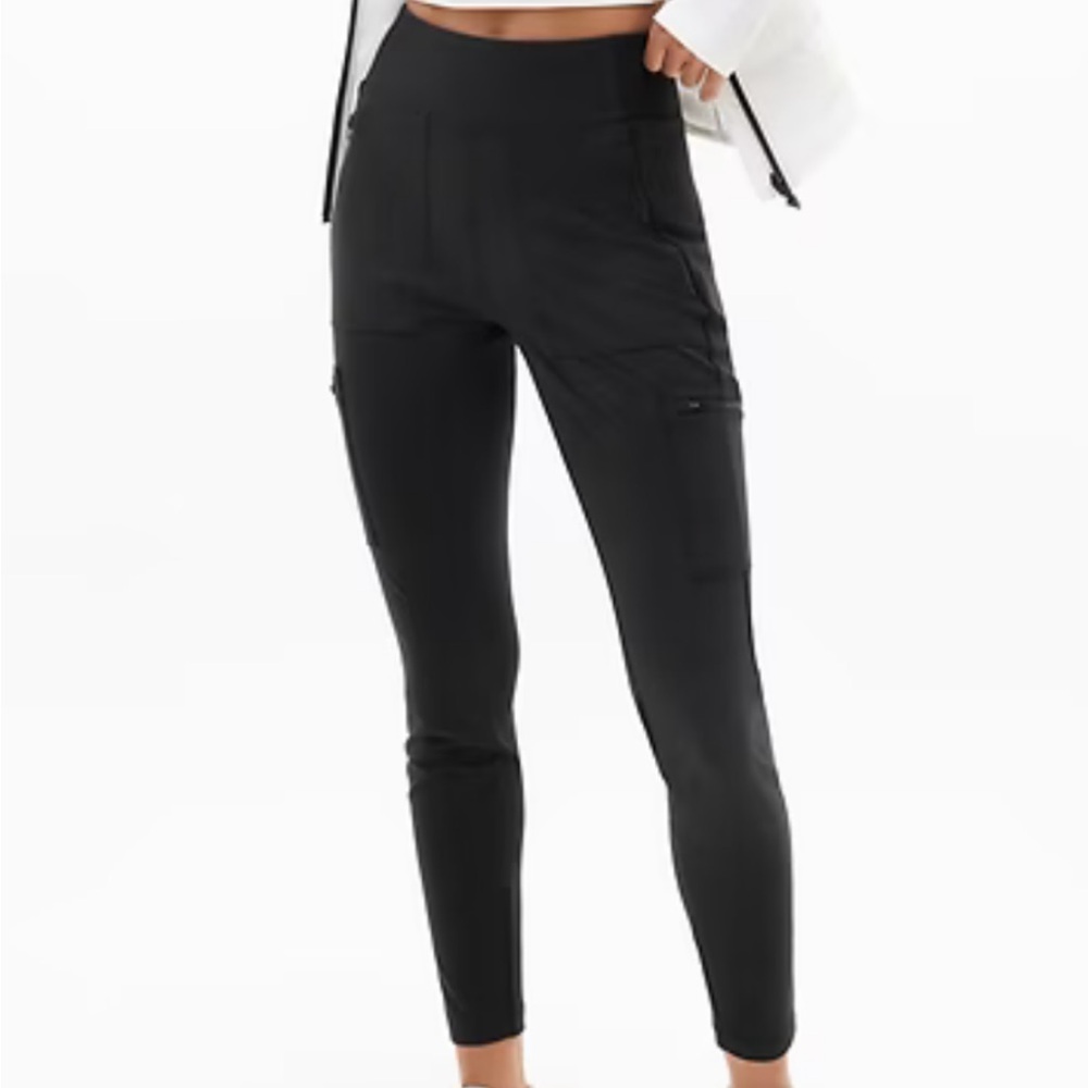 Athleta Black Headlands Hybrid Cargo Leggings - Size 6 Tall